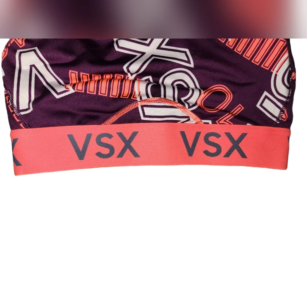 VSX‎ Victoria's Secret Sports Bra Purple Orange Graphic Print Activewear